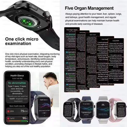 2025 New Smart Watch 2.04-inch AMOLED Screen Bluetooth Call IP68 Waterproof 650mA Sports Smartwatches Men Android Military-Grade