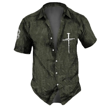 2023 Skull  Men's Shirts Lapel Streetwear Vintage Shirt For Men Street Hip Hop Short Sleeve Top Party Summer Men Hawaiian Shirts