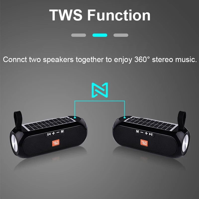 Solar Radio FM Radios MP3 Outdoor Portable Wireless Bluetooth V4.2 Speaker Music Sound Box Subwoofer Bass Aux Hifi Stereo Mp3