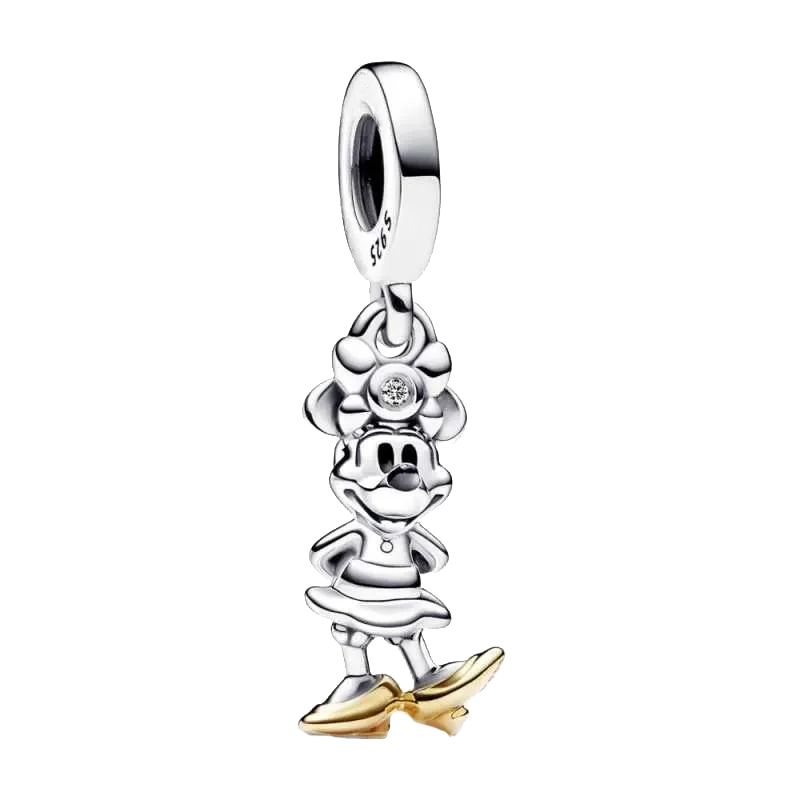 Disney Plata De Ley 925 Silver Charm Monster Activity Flowers Pendant Beads Original Women Bracelets Bangles DIY Jewelry Gift