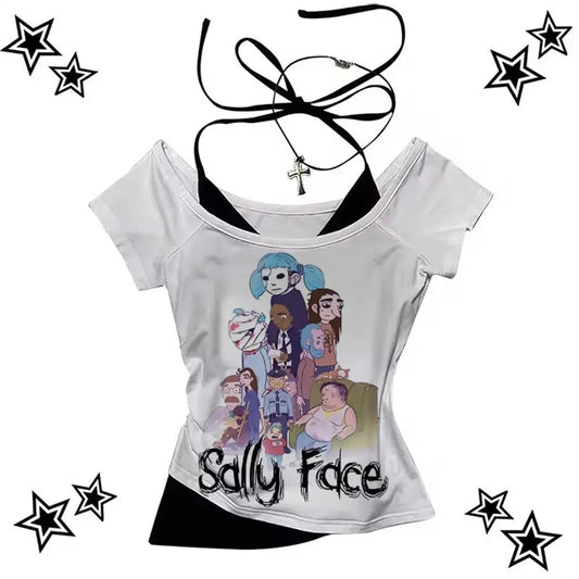Sally Face t-shirt girl streetwear Vintage Grunge graphic Graphic Retro shirt Punk hip hop 80s Colorful Classic Vintage