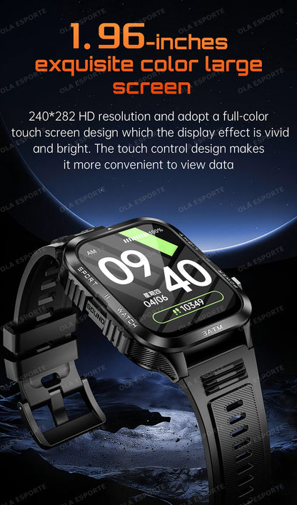 Smart Watch For Android IOS AMOLED Screen Bluetooth Call Fitness Clock 100+ Sports Modes Pedometer 880mAh Battery Men Smartwatch