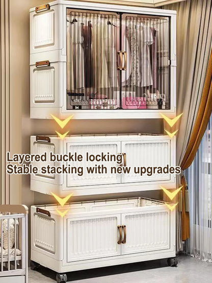70/80cm Length Multifunction Folding Locker Large Capacity Dustproof Wardrobe Sundries Cabinet Closet Organizer
