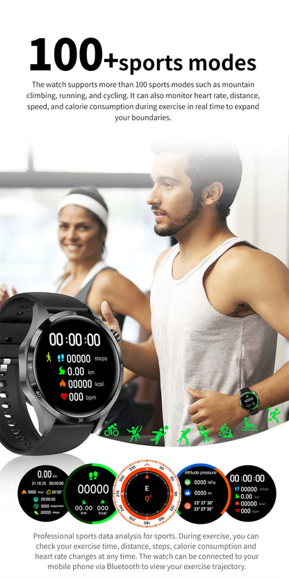2025 New Smart Watch Men Watch 4 Pro1.53 inch AMOLED HD Screen BT Call GPS sports NFC Health Monitoring Smartwatch Mens Watch