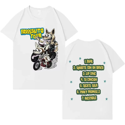 Rapper Lucho Rk La Pantera Ta Facil Tour Harajuku Print T-shirt 2026 Men Women Hip-hop Cozy Casual Cotton Tshirts Fans Gift