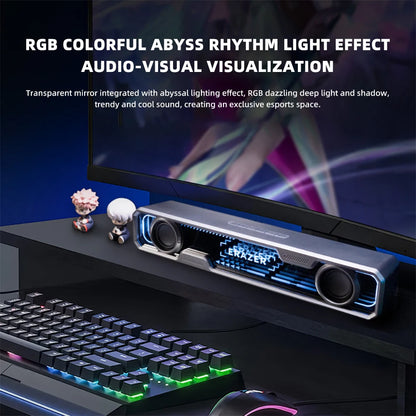 Lenovo Wired Bluetooth Speaker RGB Colorful Abyss light Effect Dual Speakers Dual Bass Diaphragm HIFI Stereo Surround Sound W108