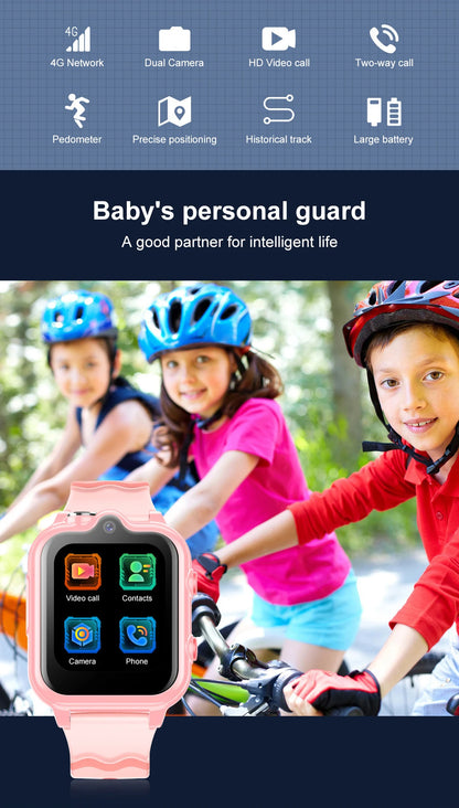 2025 New Smart Watches 4G Kids GPS AGPS LBS SOS Music Playback Dual Camera Smartwatch Waterproof 900mAh Boy Girl Children Gift