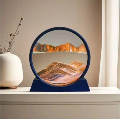 Office Home Decor 3D Extract Hourglass Quicksand Moving Sand Art Picture Round Glass Deep Sea Sandscape Craft Flowing Painting