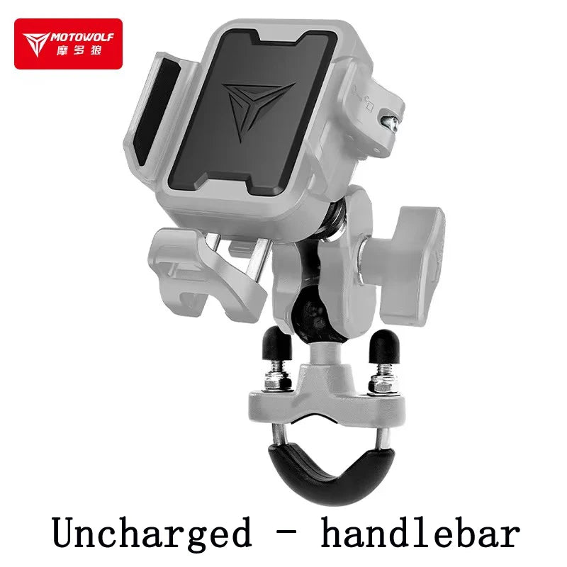 MOTOWOLF Motorcycle Riding Shock-Absorbing Phone Holder Type-c Charger Adjustable Anti-Theft Quick Release Navigation Bracket