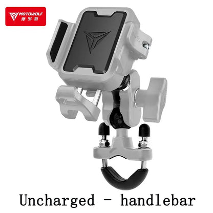 MOTOWOLF Motorcycle Riding Shock-Absorbing Phone Holder Type-c Charger Adjustable Anti-Theft Quick Release Navigation Bracket