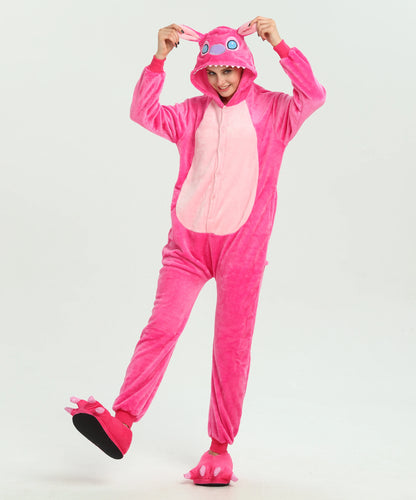 Kigurumi Stitch Cartoon Pajamas Onesies Adults Women Men Animal Pyjamas Jumpsuits Christmas Halloween Cosplay Party Costumes