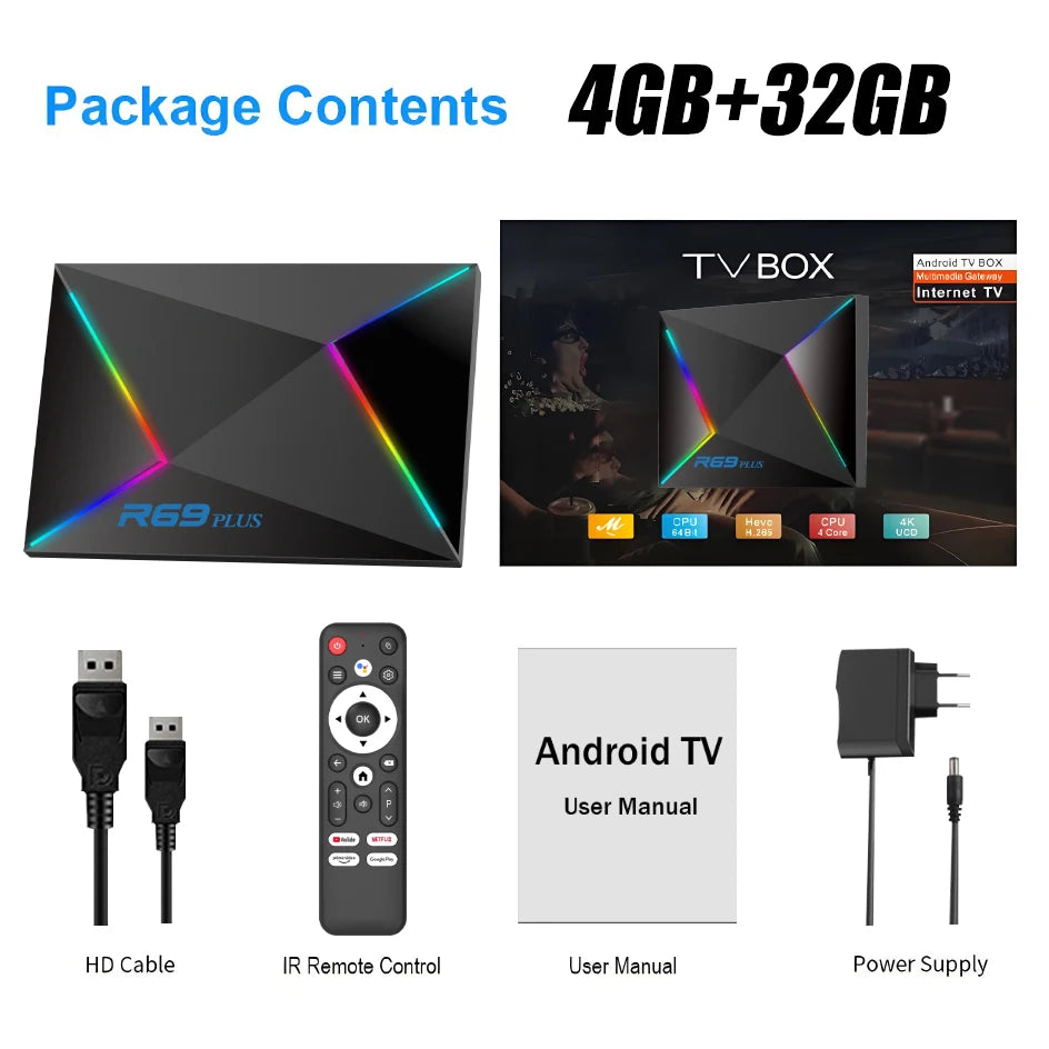 R69 plus Voice Control 8K Ultra HD TV Box Octa Core Allwinner H728 Supports Netflix WIFI 6 Set Top Box