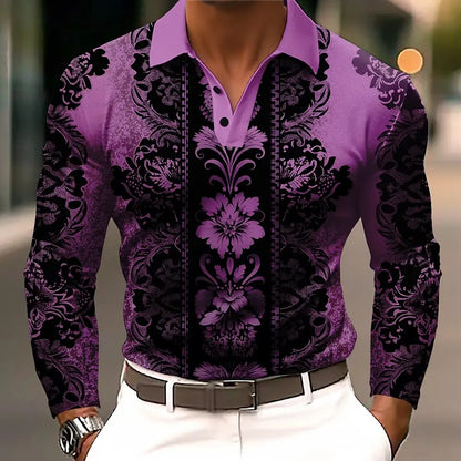 New hot selling outdoor street men's long sleeved polo shirt, available in three colors, suitable for daily wear