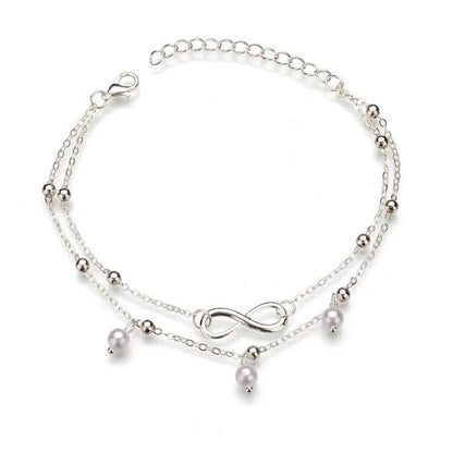 Love Personality Double Simple Bohemian Layered Heart Anklet Summer Beach Anklets On Foot Ankle Bracelets For Women Leg Chain