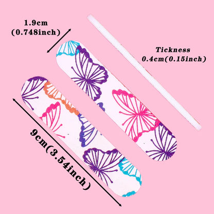 20pcs 9cm Cartoon Printed Emery Board Nail Files Beauty Assorted Cute Patterns Double Sided Manicure Pedicure Tools Nail Care