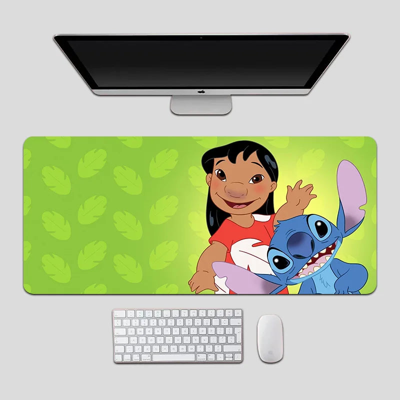 Oversized Stitch Pu Leather Mouse Pad Children and Students Cartoon Book Table Mat Anime Home Office Keyboard Pad Cute Wrist Pad