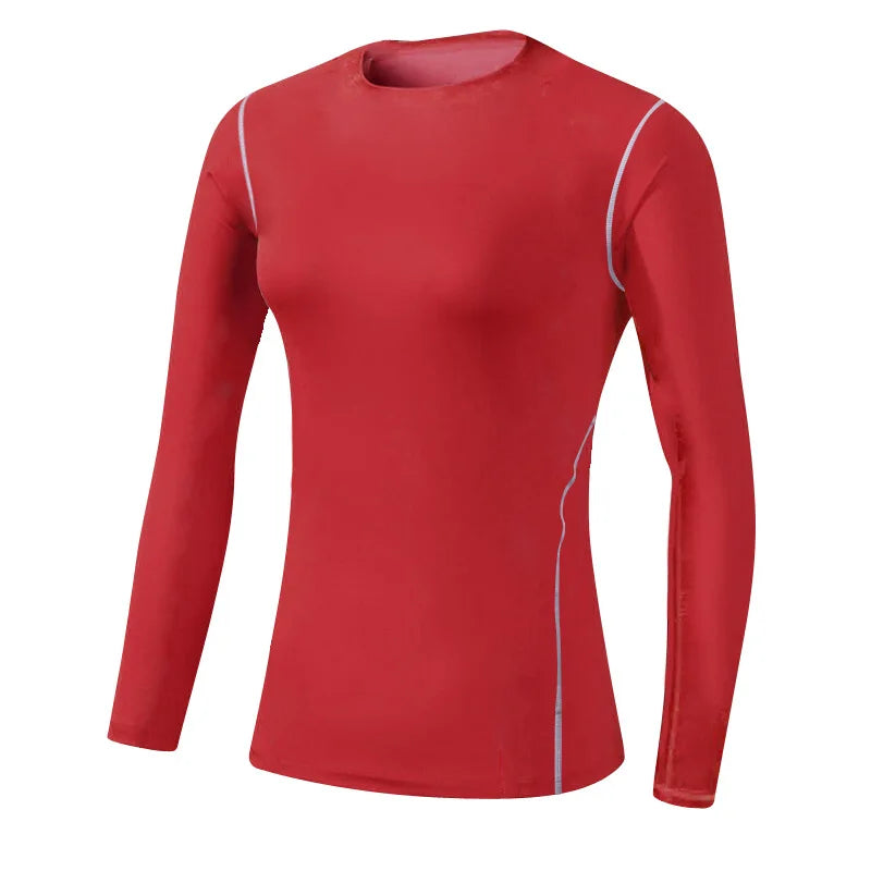 Women's tight-fitting T-shirt for sports fitness yoga training sweat-wicking breathable quick-drying compressed long-sleeved top