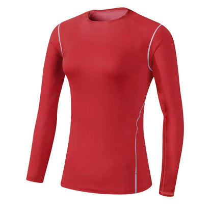Women's tight-fitting T-shirt for sports fitness yoga training sweat-wicking breathable quick-drying compressed long-sleeved top