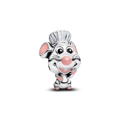 Disney Plata De Ley 925 Silver Charm Monster Activity Flowers Pendant Beads Original Women Bracelets Bangles DIY Jewelry Gift