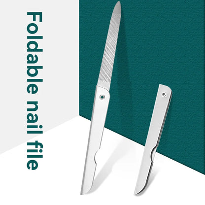 The stainless steel folding nail file strip is a portable and convenient tool for beauty, nail care and manicure