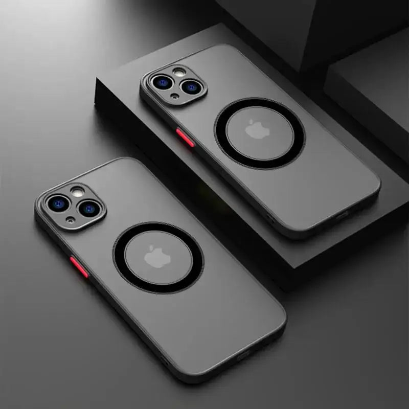Luxury Matte Armor Magnetic For Magsafe Wireless Charge Case For iPhone 15 16 14 13 11 12 Pro Max Mini Plus XS X XR Cover funda