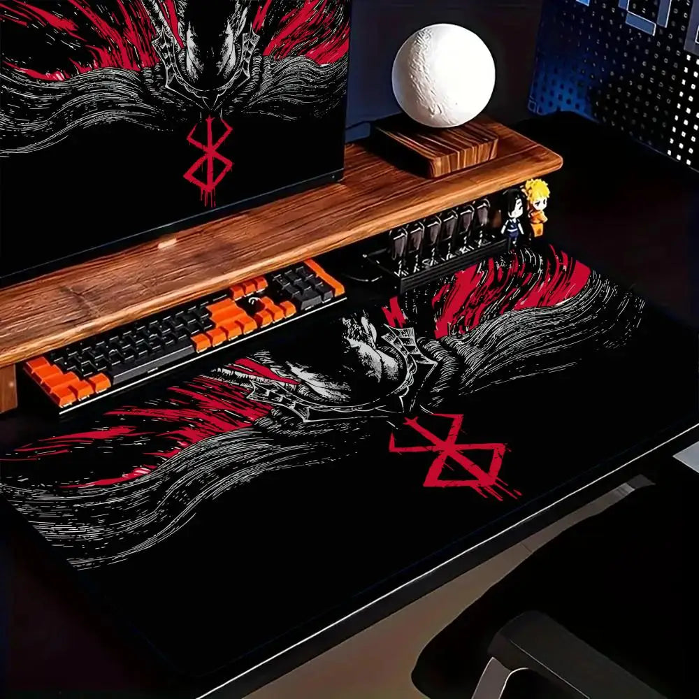 Berserk Guts Anime Mouse Pad Large Computer Office Game Table Mats XXL Rubber Anti-slip Gaming Keyboard Mousepads Long Desk Pads