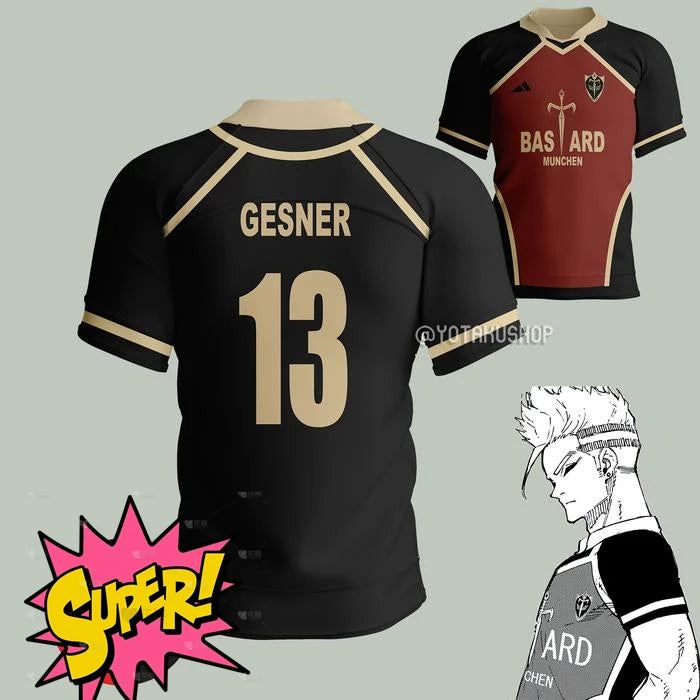 2026 Anime Blue Lock BASTARD 10 KAISER Jersey Mens Sports Tee Fashion Harajuku Manga Short Sleeve Loose Football Jersey Y2k Tops