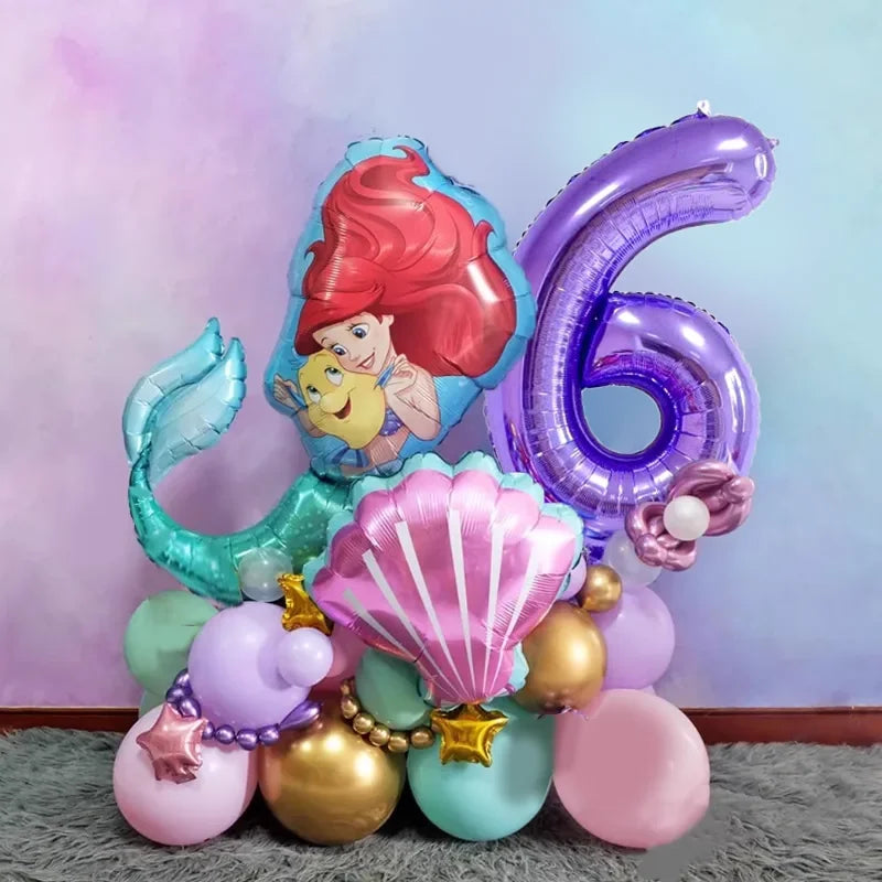 The Little Mermaid Birthday Party Decoration Princess Ariel Paper Napkin Plate Cup Tablecloth Balloons Kids Baby Shower Supplies