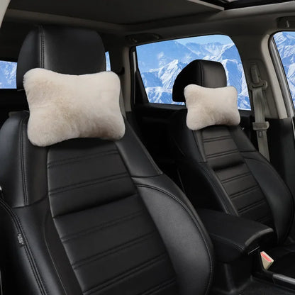 2pc Plush Car Headrest & Neck Pillow - Soft Foam, Adjustable Headrest for, SUVs, Trucks, Buses Portable Travel Headrest Pillow