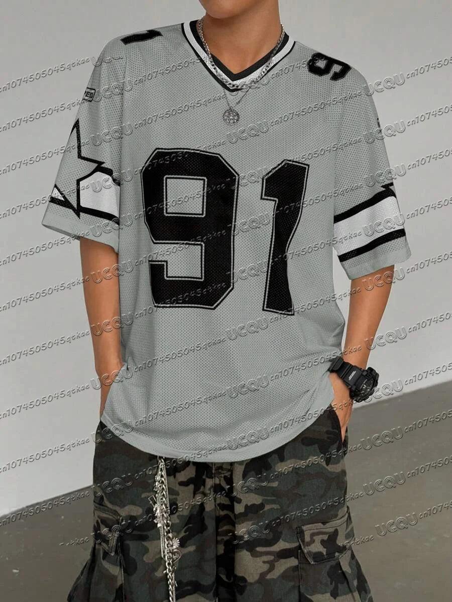 Women'S Summer Refreshing Mesh Jersey T-Shirt With 23 Digital Print Short Sleeved Loose&Sexy Versatile Street Wear Women'S Top