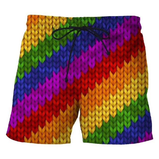 3d Printing LGBT Rainbow Short Pants Street Fashion Breathable Colorful Beach Shorts Vacation Beachwear Swim Trunks Clothing