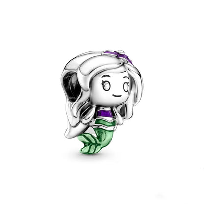 Disney Plata De Ley 925 Silver Charm Monster Activity Flowers Pendant Beads Original Women Bracelets Bangles DIY Jewelry Gift