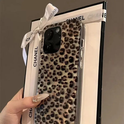 Cute Leopard Print Clear Phone Case For iPhone 16 15 14 13 12 11 Pro Max 16E XS XR X 7 8 Plus SE Shockproof Silicone Soft Cover