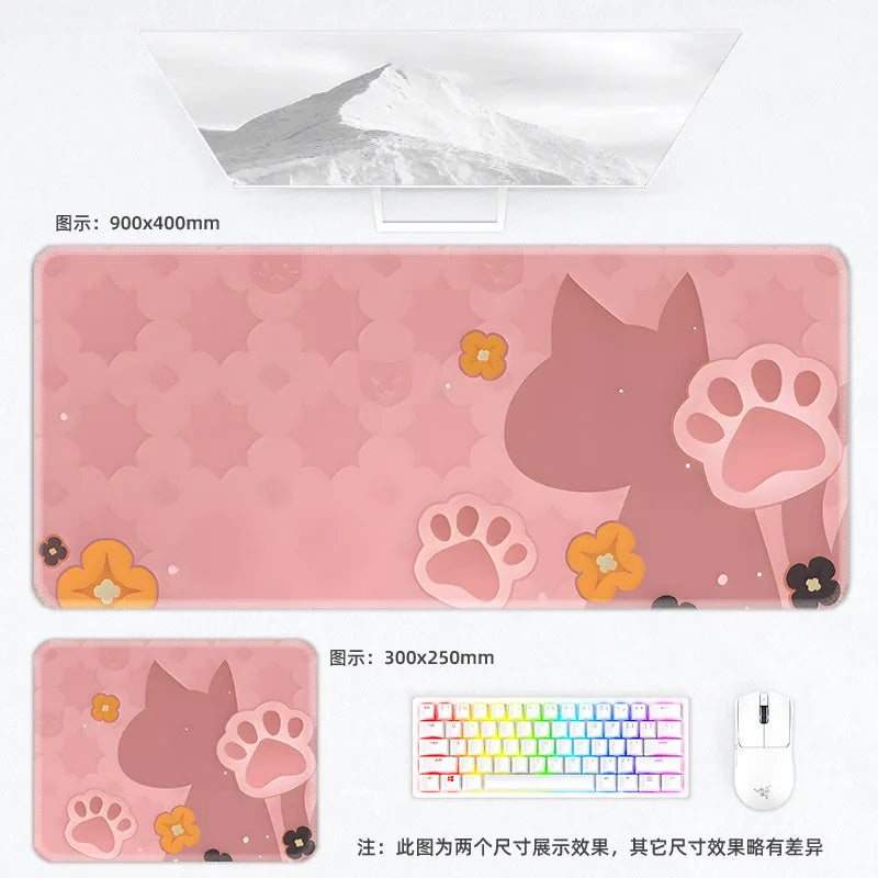 Genshin Impact Postcard Mouse Pad Large Custom Computer Keyboard Game Pads Home Office Desktop Mat