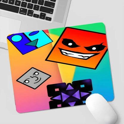 Cartoon Geometry Dash Video Game Office Student Gaming Thickened Large Pad Non-slip Cushion Mouse Pad for PC Computer Table
