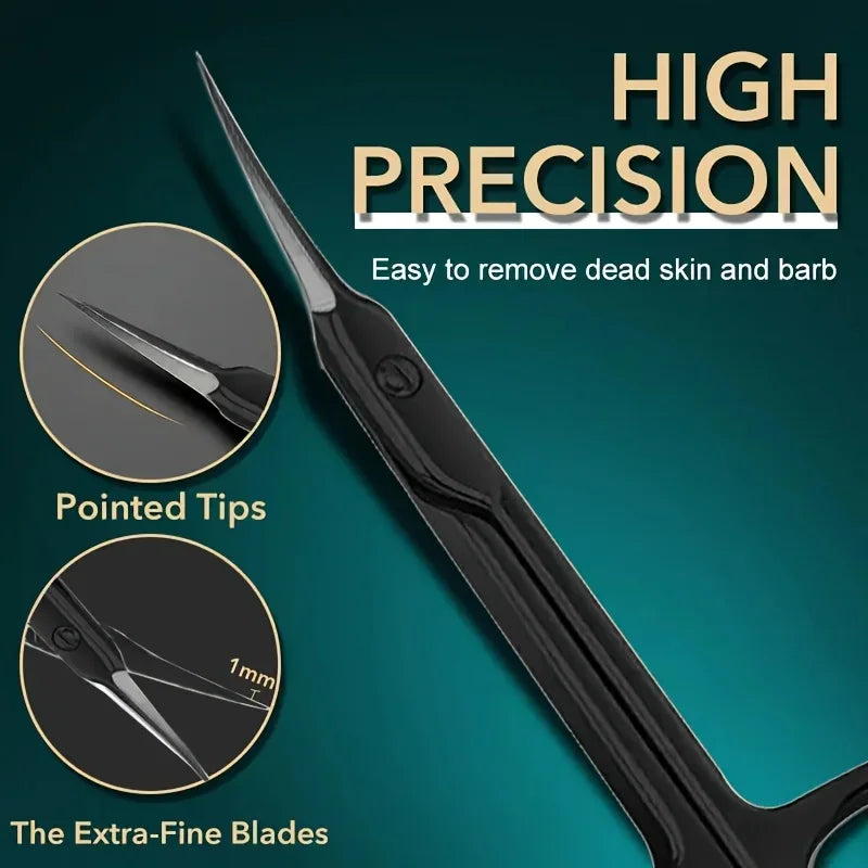 Curved Scissors  Multi-Purpose Stainless Steel Non-Slip Grip Scent-Free Shar Beauty Tool for Eyebrows Nails and Makeup Care