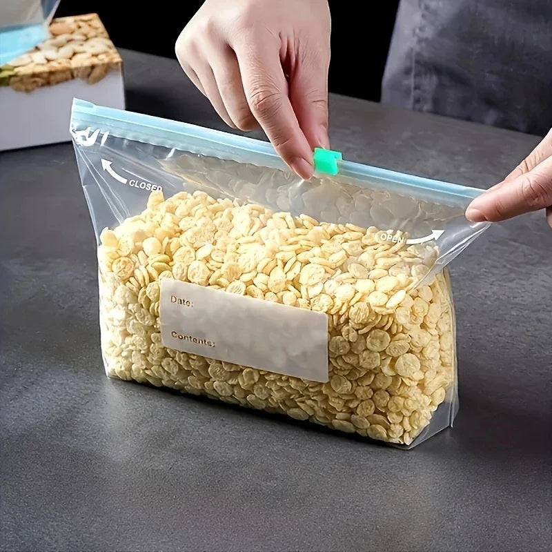 45pcs Reusable Food Storage Bags,Leak-Proof,Freshness-Keeping, Ideal for Fruits, Grains, Vegetables, and Meat,Essential Kitchen