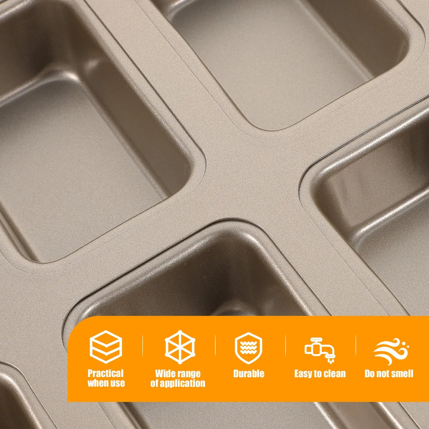 Loaf Bread Baking Pan Carbon Steel Non-Stick Multi-Cavity Cake Mold For Oven Breakfast Muffin Tin Kitchen Baking Supply
