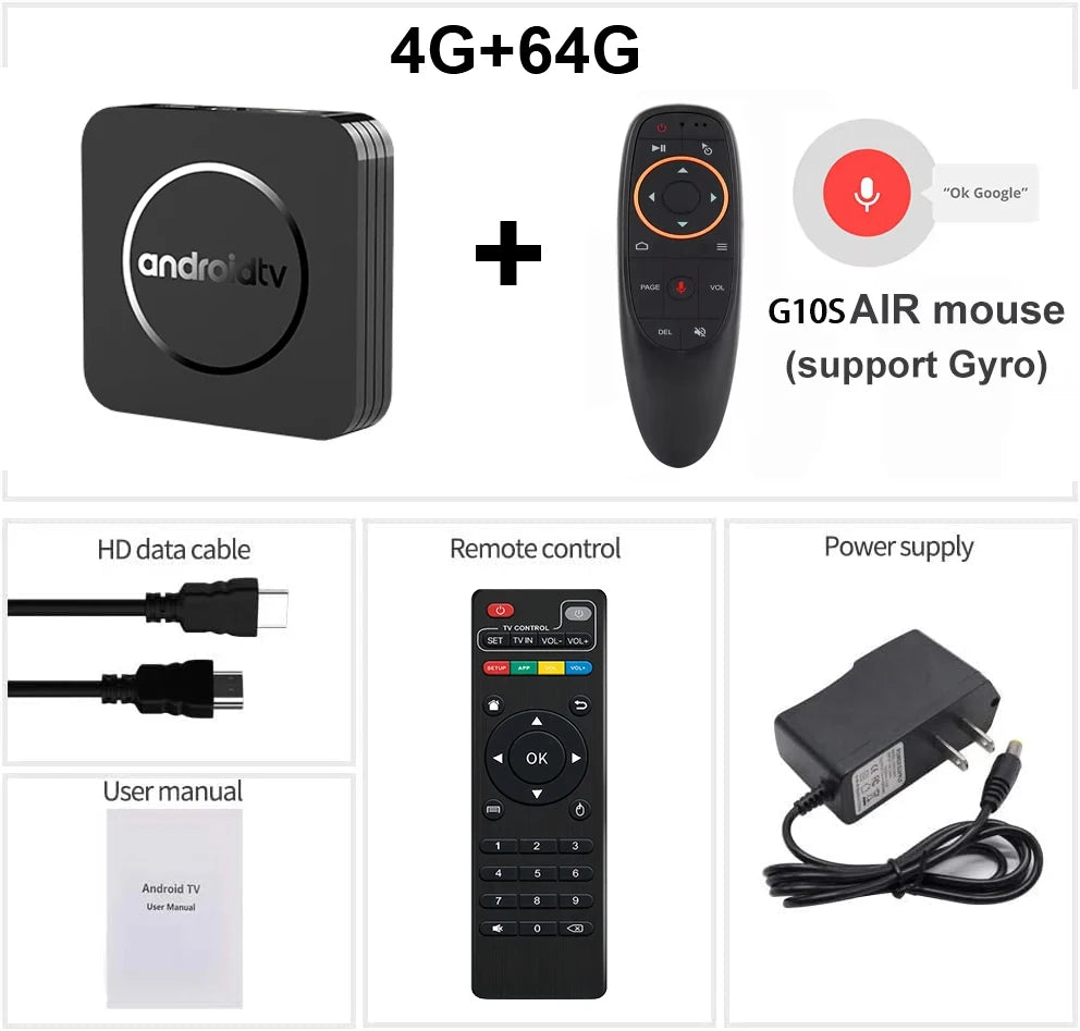 Android 14 8K Ultra HD Q11 Smart TV Box Fast Stable Transmission Media Player 4GB 64GB Large Memory Google Assistant Set Top Box
