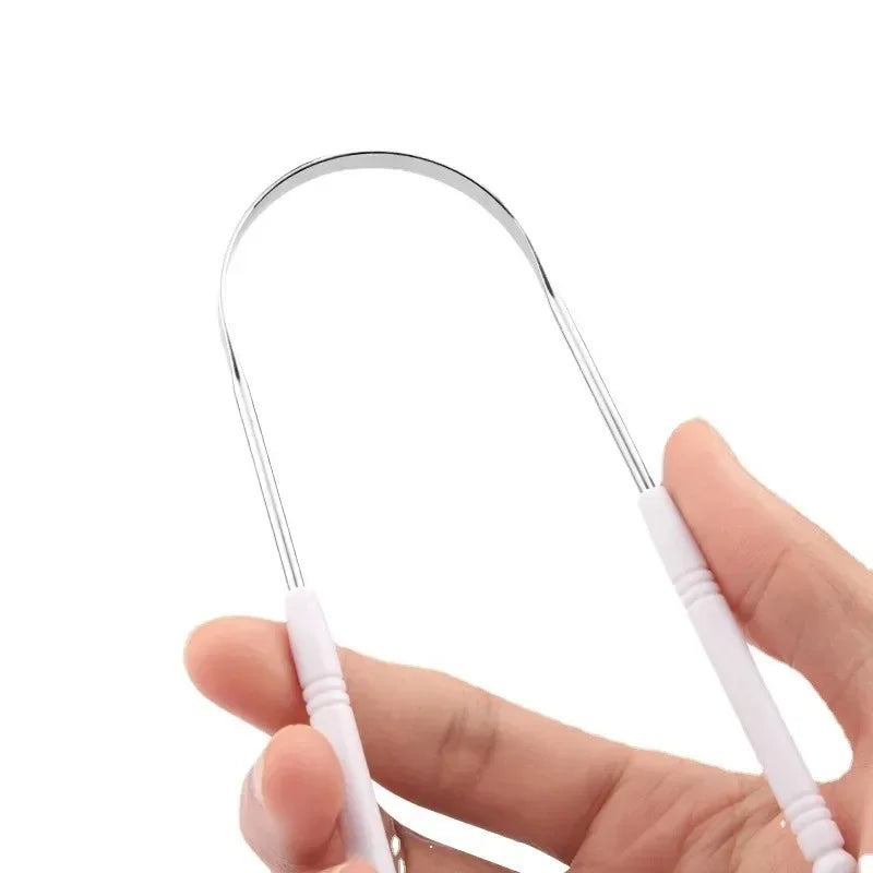 혀 스크레퍼 Hot 1PC Stainless Steel Tongue Scraper Cleaner Fresh Breath Cleaning Coated Tongue Toothbrush Oral Hygiene Care Tools