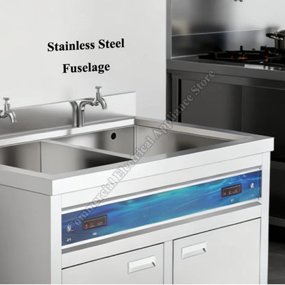 Dishwasher Commercial Ultrasonic Dual-slot Multifunctional Vegetable Seafood Cleaning Machine Restaurant Kitchen Wine