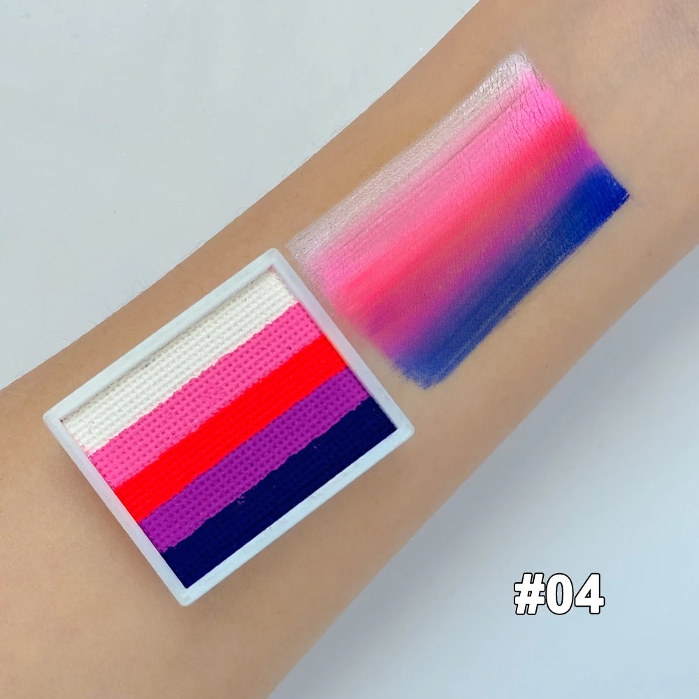 UV Glow-in-the-Dark Rainbow Water Activated Face Body Paint Fluorescent Neon for Masquerade Halloween Christmas Music Festival