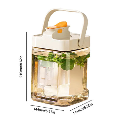 2.3L Refrigerator Cold Water Kettle Juice Water Jug with Spigot Iced Beverage Dispenser Outdoor Camping Liquid Drink Container