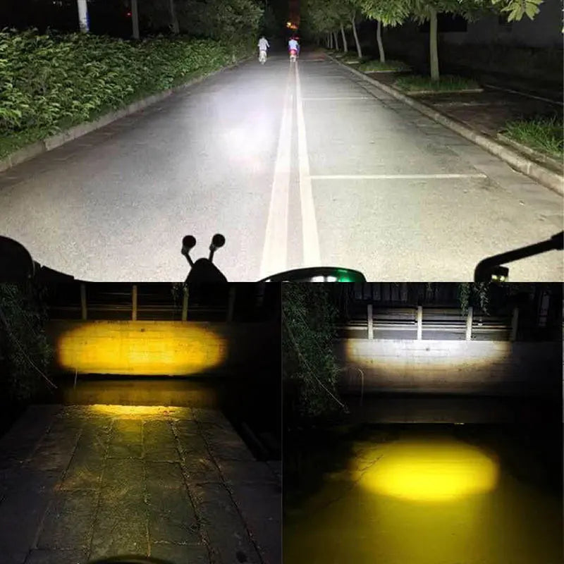 1Pcs H4 LED Dual Color Motorcycle Headlight Bulbs BA20D S2 P15D H6 6000K Hi/Lo Beam 12V Moto Fog Lamp Scooter ATV Accessories