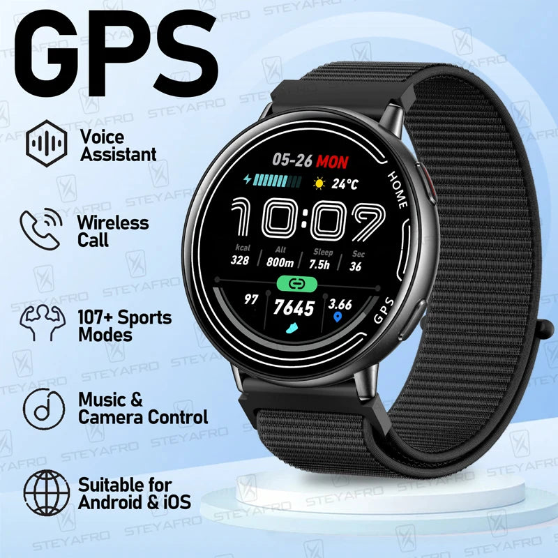 Smart Watch for Men Women Built-in GPS Fitness Watch with BT Calls 100+ Sport Modes IP68 Waterproof Smartwatch for Android iOS