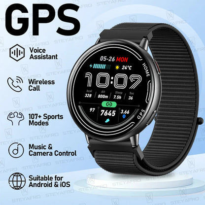 Smart Watch for Men Women Built-in GPS Fitness Watch with BT Calls 100+ Sport Modes IP68 Waterproof Smartwatch for Android iOS