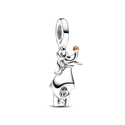 2025 New Disney Beautiful Princess Dress Bead Pendant 925 Silver Suitable for European Original Bracelet DIY Exquisite Jewelry