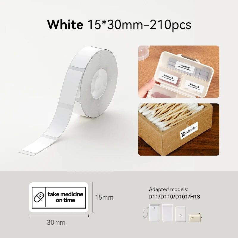 Niimbot Thermal Paper Waferproof White Label Adhesive Sticker Compatible With D11/D110/D101 Printer Label Maker For Home Office