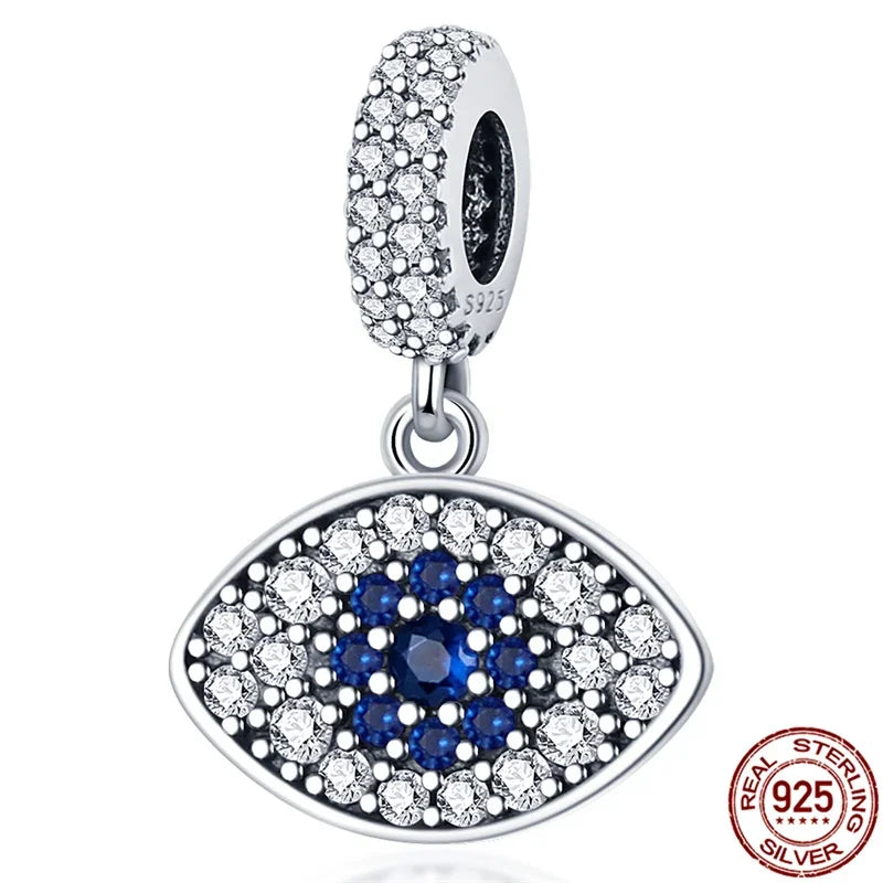 Hot Sale 925 Silver Color Evil Eye Charm Demon Eye Bead For Original  Bracelet&Bangle DIY Making Fashion Jewelry Gift