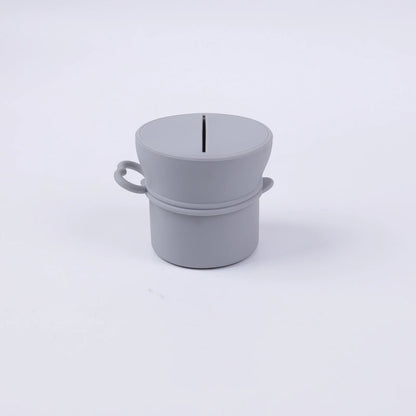 Portable Silicone Cup with Handle Food Grade Easy Clean Travel Mug BPA Free Leak Proof Drinking Cup for Outdoor Office